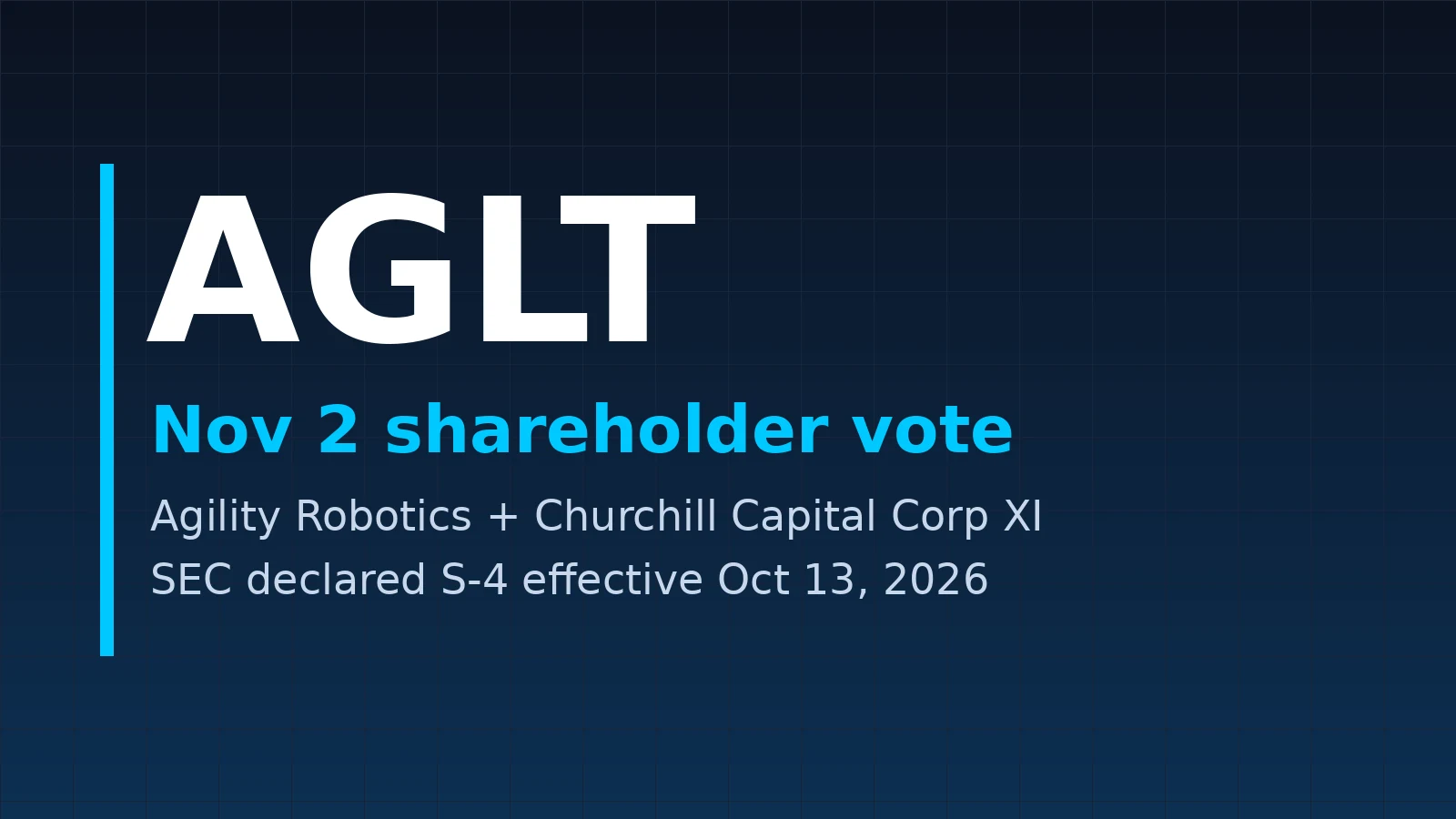 Agility Robotics Clears SEC Step Toward Nasdaq Listing as “AGLT”; Shareholder Vote Set for Nov. 2
